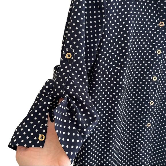 The Limited Dress Navy Blue & White Polka Dot Henley Shift -Size S NWT🏷 classy! - Picture 4 of 16